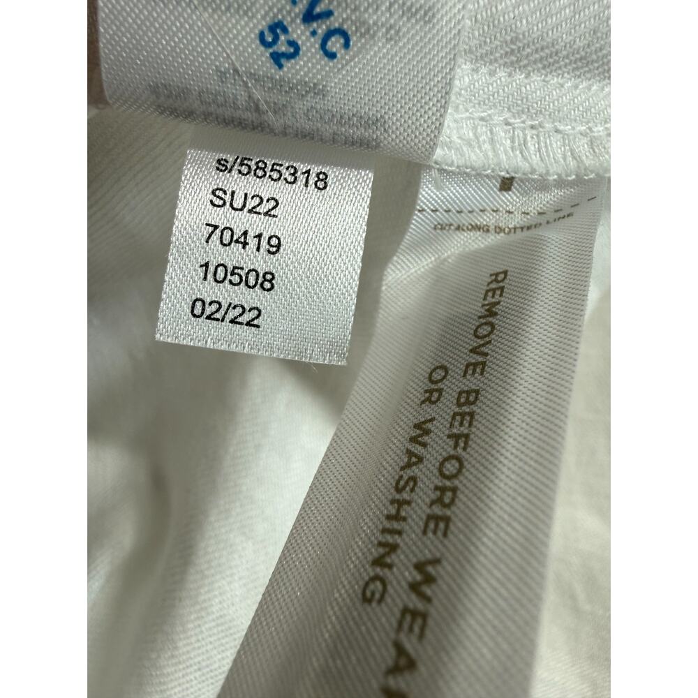 LOFT White Button-Front Midi Dress with Tie Waist - Picture 13 of 13
